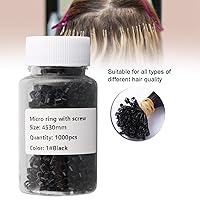 Vista 2 de Anillo de extensión de cabello, 1000 piezas de aluminio con microenlaces, anillos de perlas de tornillo pequeños microenlaces kit de extensiones