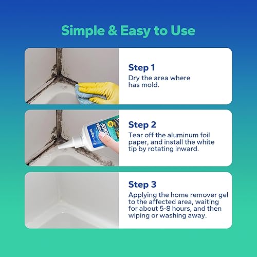 Miniatura 5 de Gel removedor de manchas de moho (5 onzas líquidas), removedor de manchas de moho multifuncional, limpiador de gel de manchas de alta resistencia