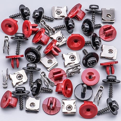 Miniatura 8 de Rexka Juego de 20 tornillos de cubierta de protección contra salpicaduras de motor T30, kit de clip de tuerca de perno compatible con Ford Focus