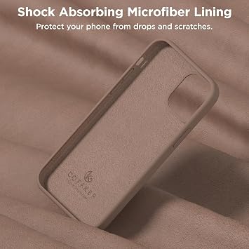 iPhone 12 Pro Max用ケース、カメラプロテクター2枚 + スクリーンプロテクター2枚、フルボディシリコン耐衝撃保護カバー、 マイクロファイバー裏地付きスマホケース iPhone 12 Pro Max 6.7インチ用、ライトブラウン