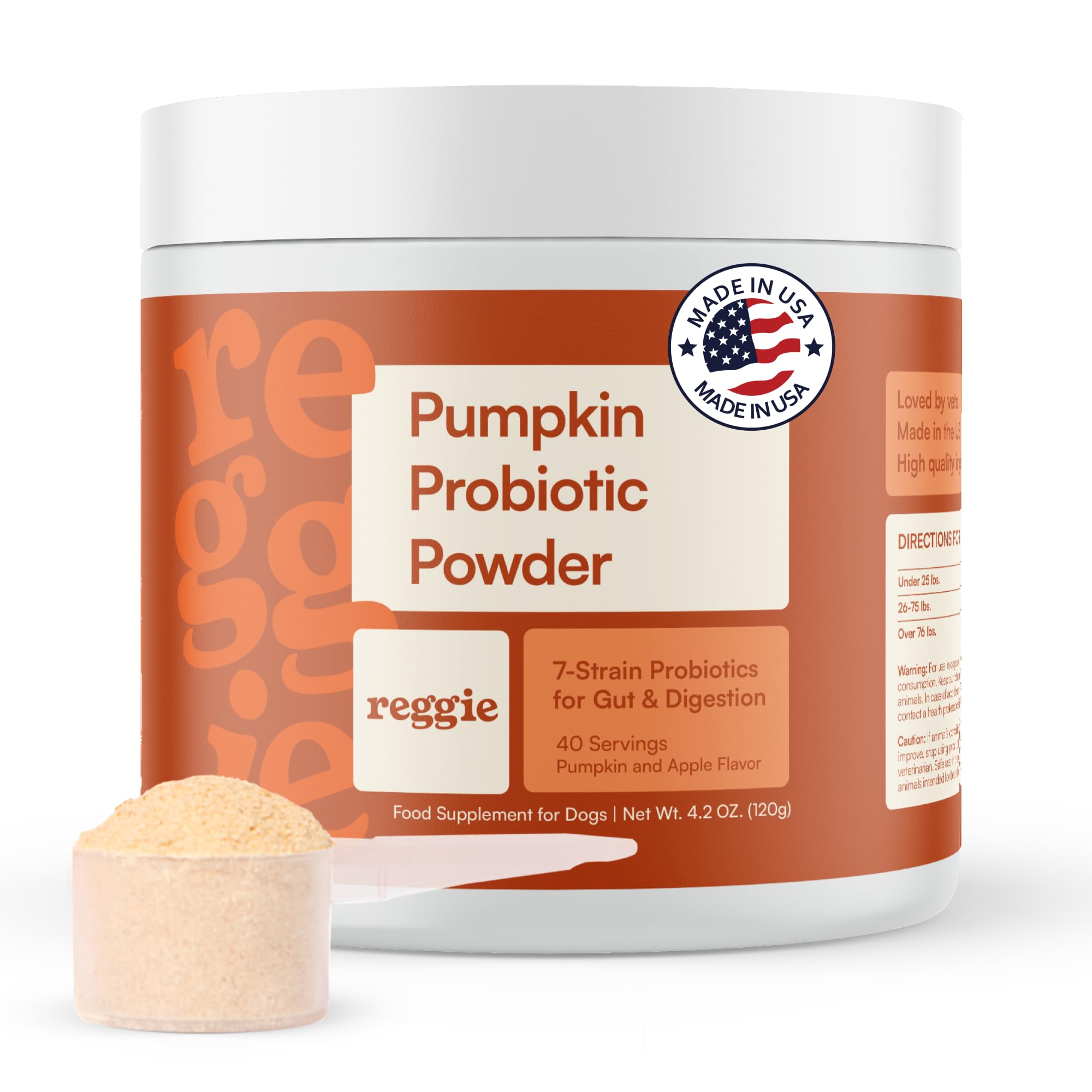 Amazon.com : Reggie Pumpkin Probiotic Powder for Dogs | 7-Strain