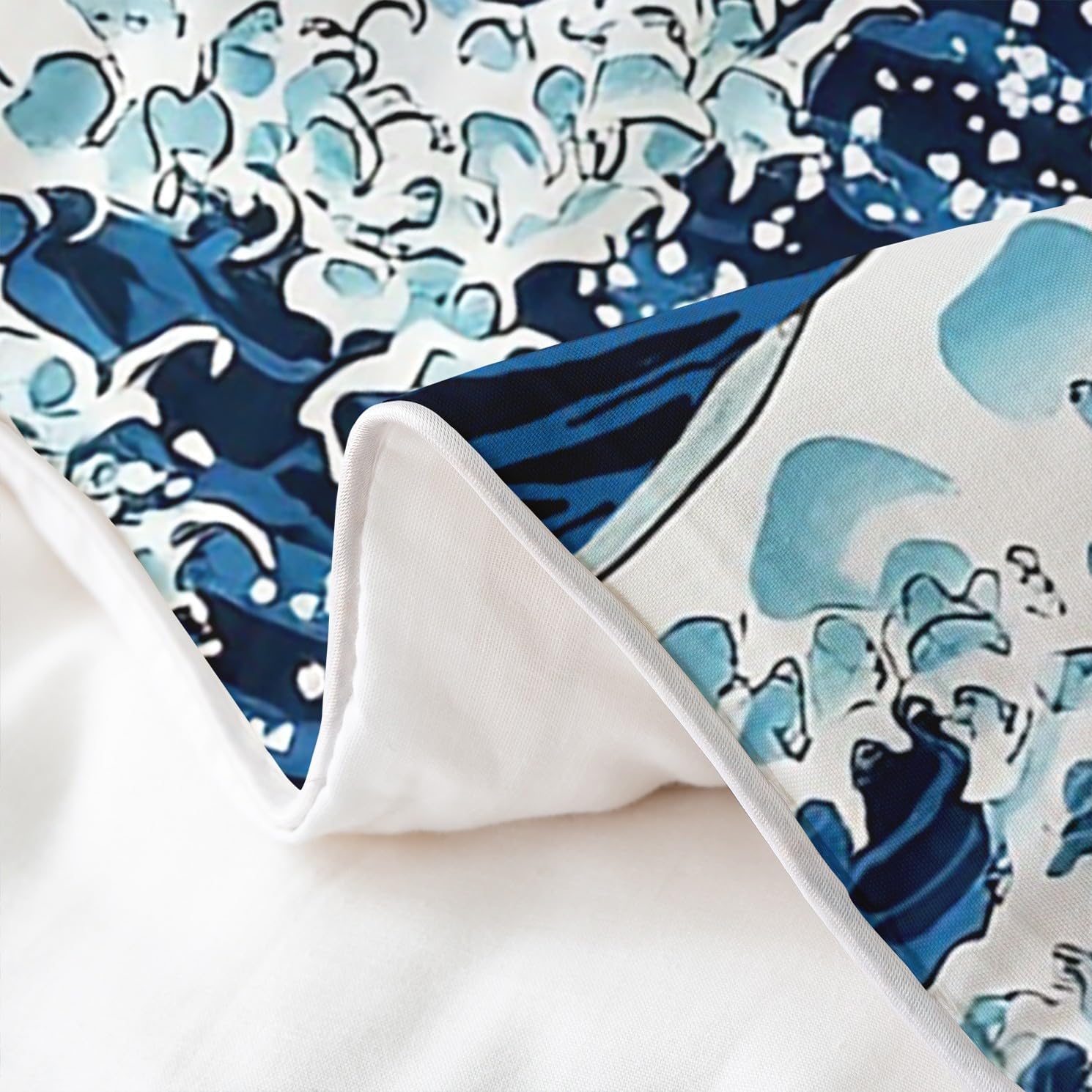 Feelyou Ocean Wave 100% Cotton Duvet Cover for Kids Boys Girls Twin Size Cherry Blossoms Bedding Set Ultra Soft Exotic Sakura Flower Comforter Cover Set Japanese-Style Bedspread Cover,No Comforter