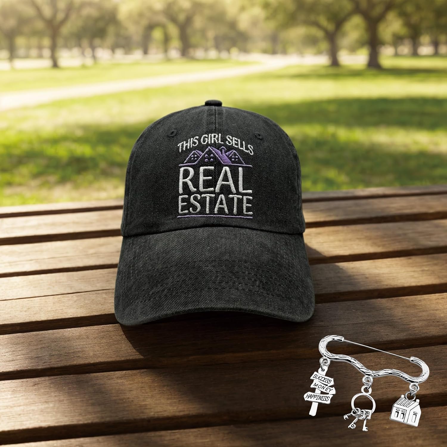 This Girl Sells Real Estate Cap Hat Embroidered Purple, Realtor Brooch Pin, Realtor Gifts for Women, Realtor Baseball Cap, Appreciation Gift for Real Estate Agent Woman Closing Birthday Christmas - Image 9