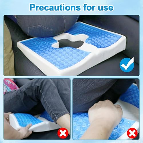 Miniatura 5 de Cojín antiescaras que respiran libremente, material de fibra, cojines para úlceras de decúbito para trasero, apertura en forma de T, diseño de