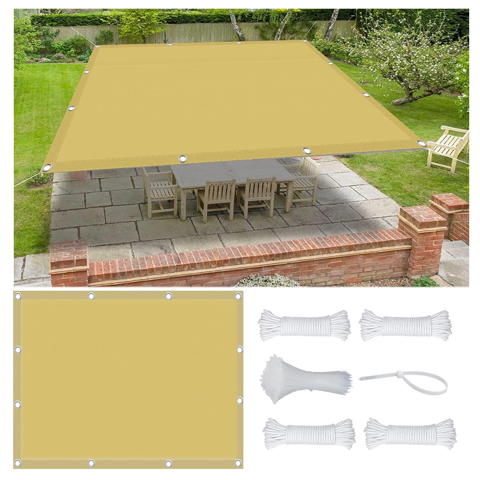 Toile ombrage UV protection imperméable et résistante pour terrasse