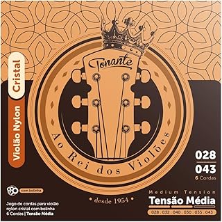 Encordoamento nylon cristal c/bolinha cobre prata media p/violão