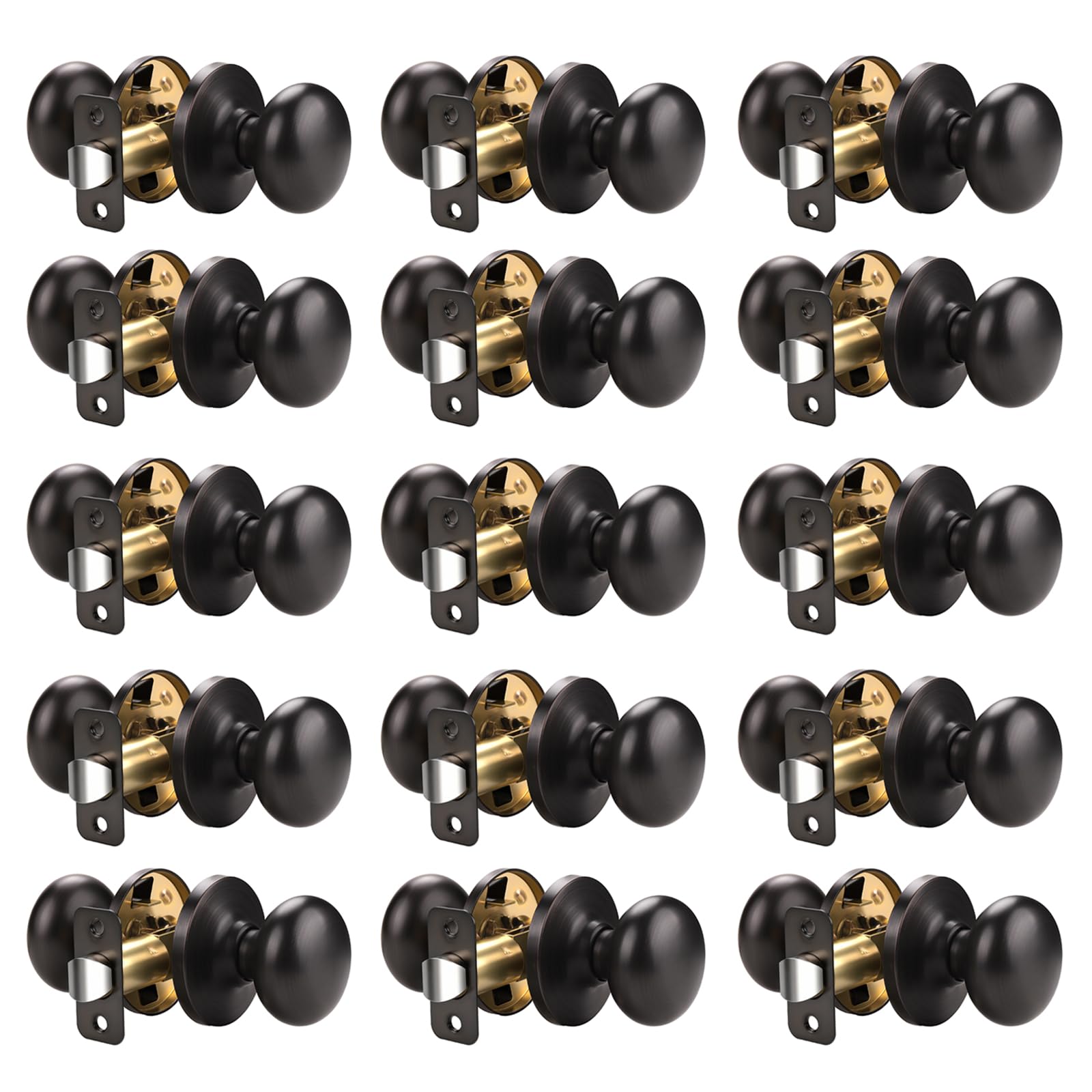 Brushed Nickel Door Knobs - Keyless Privacy -30