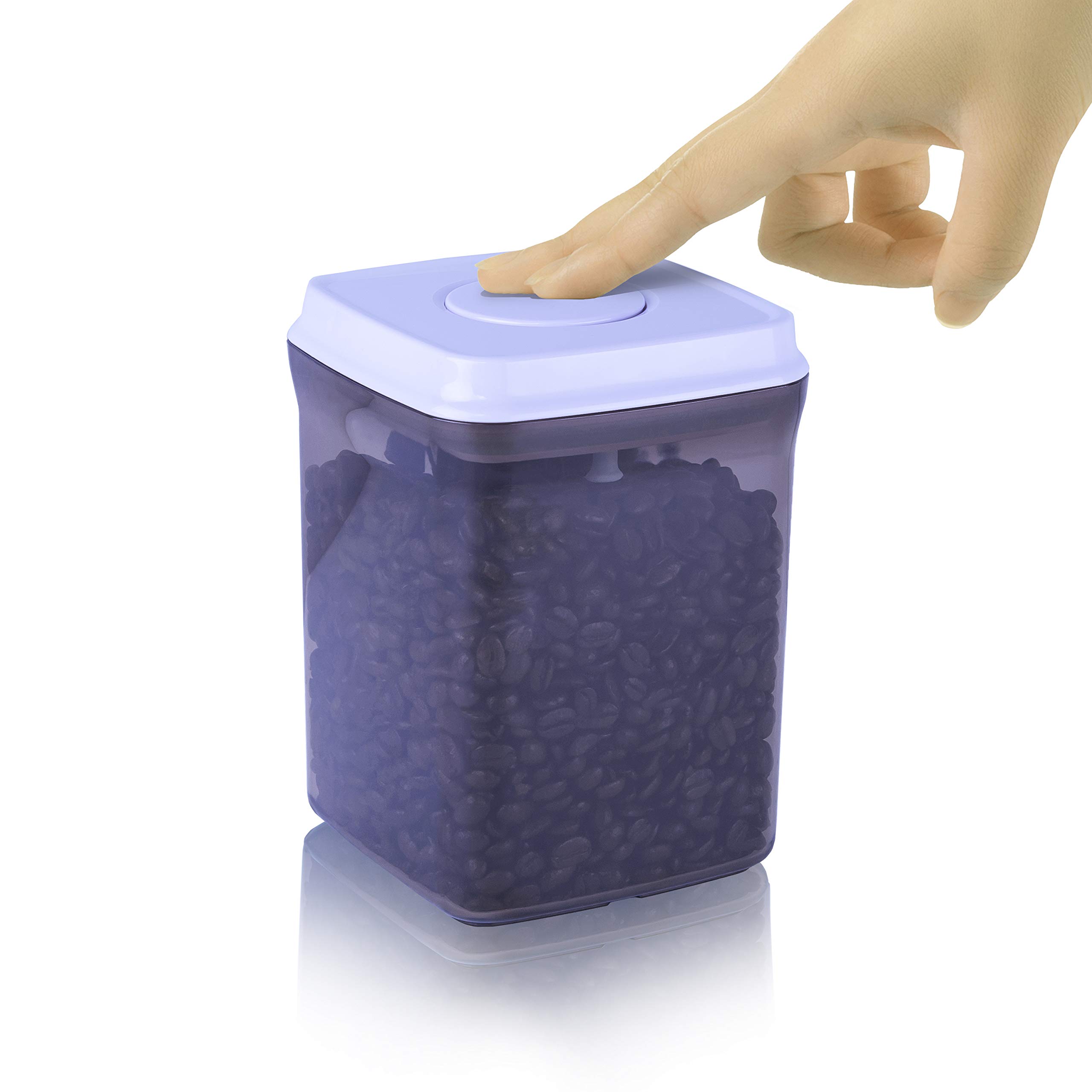 iChewie - BopTop (1pc Brown Tinted) Airtight Food Storage Container – Mechanical Silicone Seal Canister - BPA-Free Stackable Sun-Resistant - 1500ml