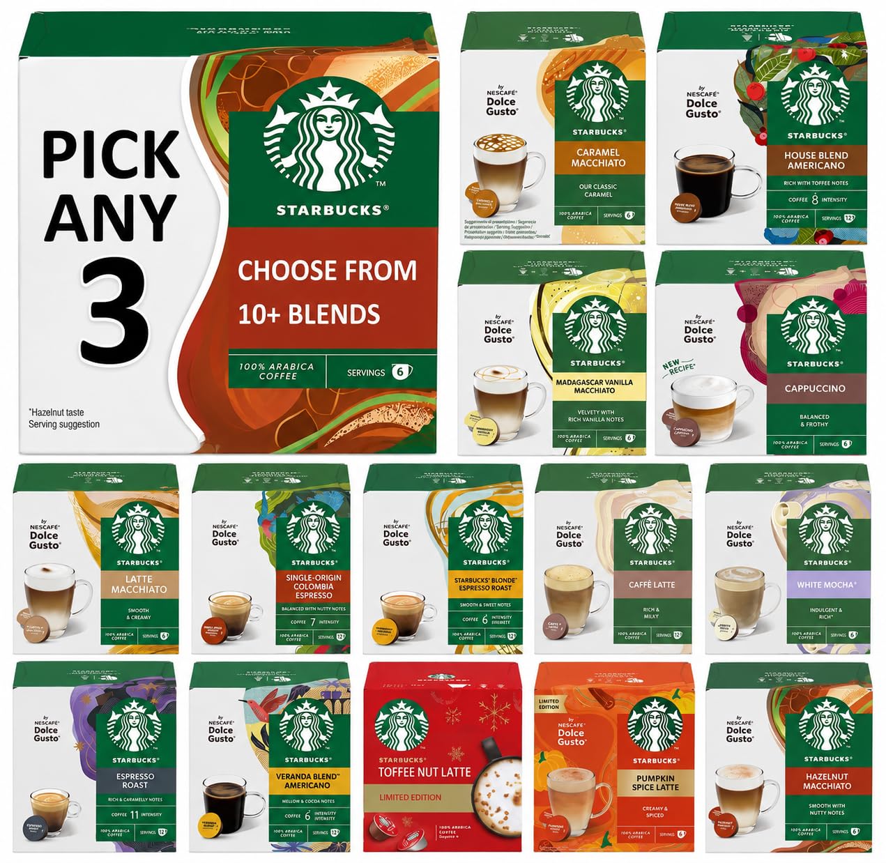Amazon.com: Starbucks Coffee Pods by Nescafe Dolce Gusto Pick Any