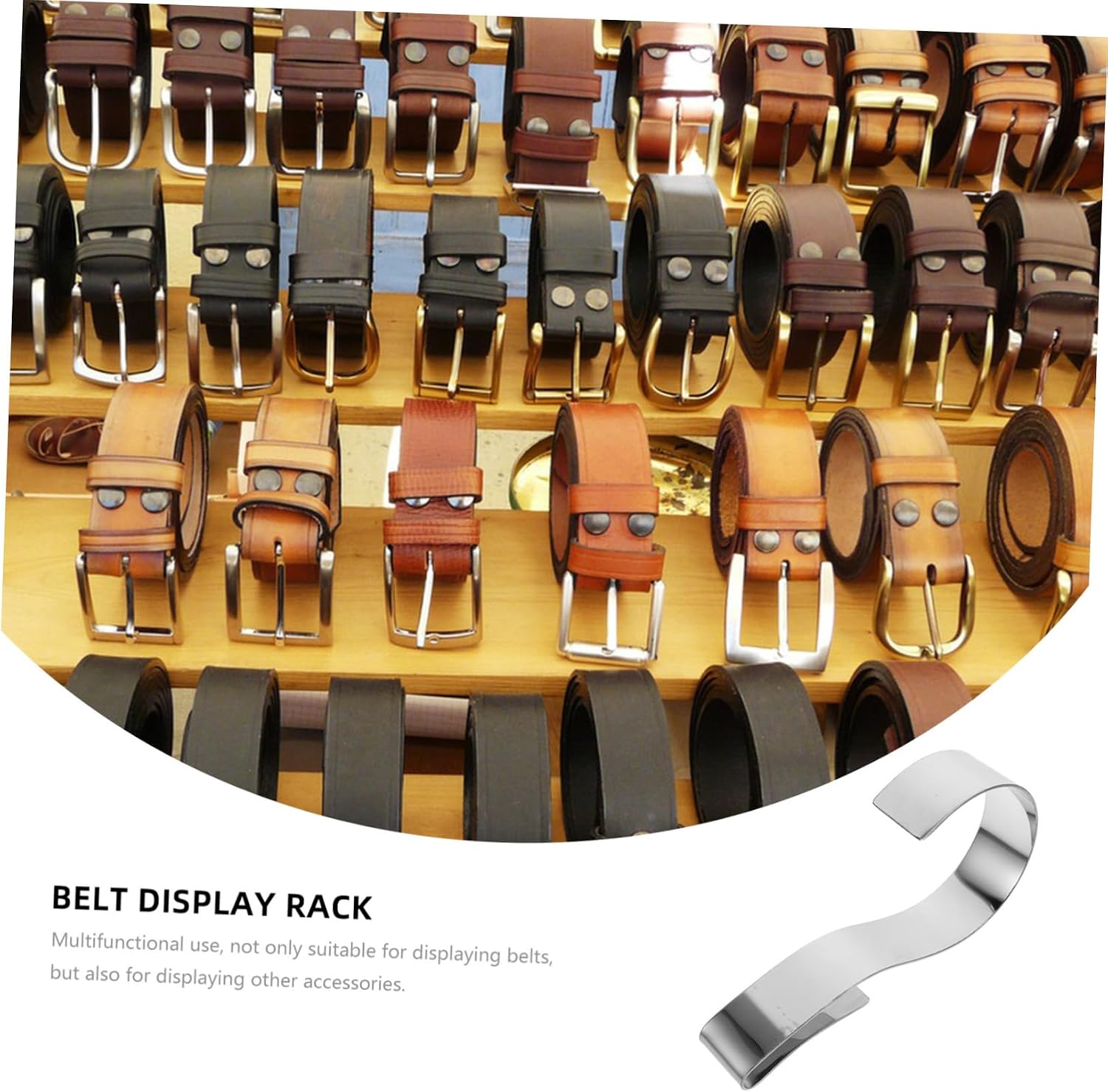 Belt Display Stand Elegant Organizer Rack for Store Home Use Compact Closet Accessory for Easy Browsing and Selection Metal Design