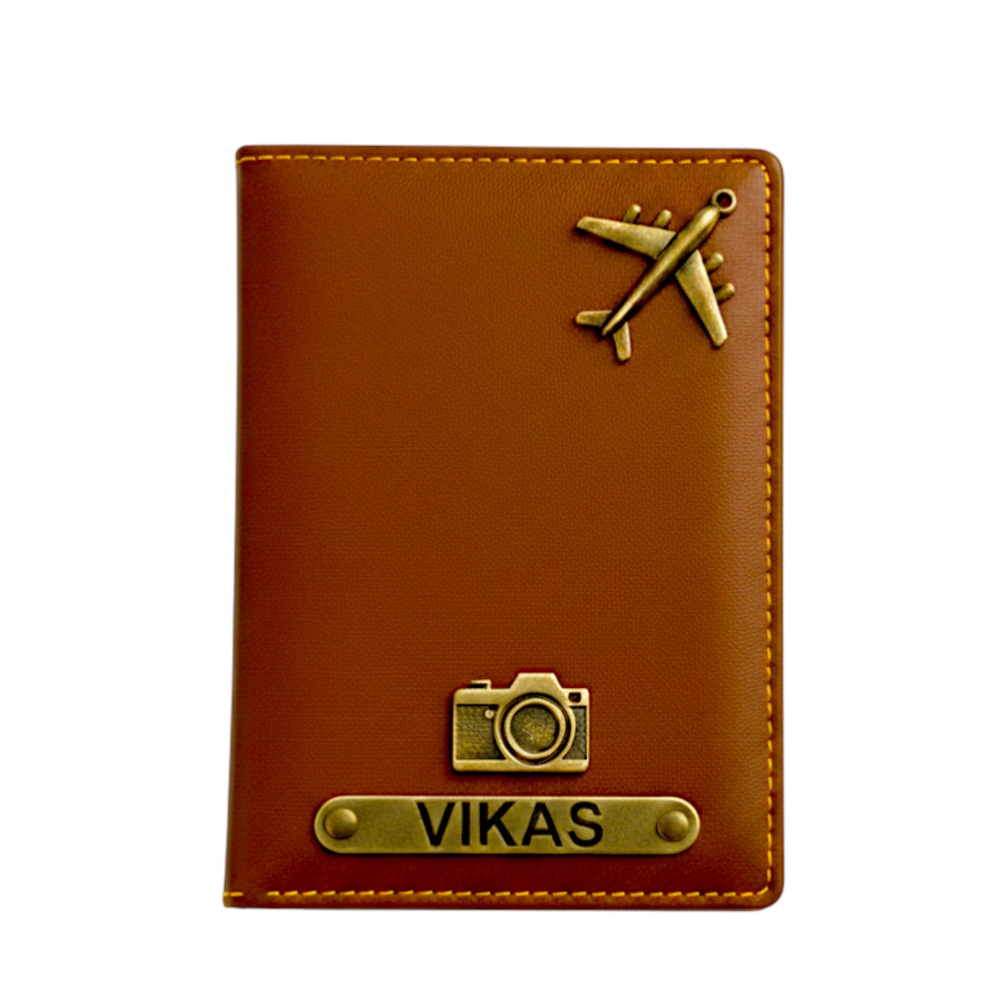 the unique gift studio Customised Passport Cover Holder with Personalised Name Charm Leather Passport Cover Holder for Men Women (Black) - Customised Passport Holder for Gift-picture-13