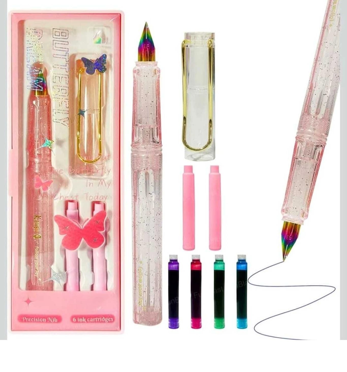 ZANY ZINES Butterfly Twilight Gradient Fountain Pen Set