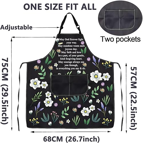 Miniatura 2 de CMNIM Delantales cristianos para regalo religioso, versículos de la Biblia, delantal de cocina cristiana con bolsillos, delantal de cocina Faith