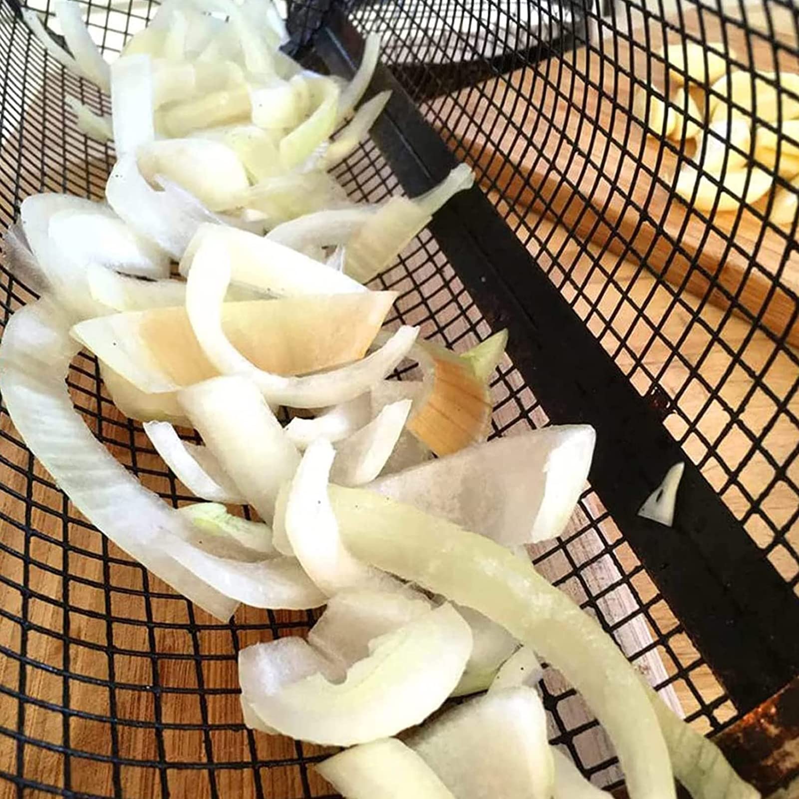 Cestello per grigliare verdure, cestello in rete metallica in acciaio inox, confezione da 3 pezzi, per cucinare barbecue, perfetto per grigliare verdure e pesce