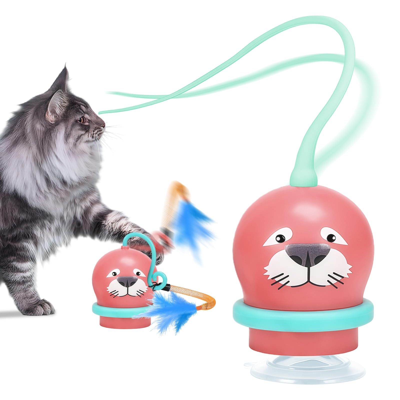 2-in-1 Automatic Cat Toy with Bird Song & LED Lights