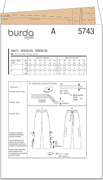Burda X05743BURDA Misses' Trousers Sewing Pattern Packet, Design Code B5743, Sizes 10-20 (36-46)