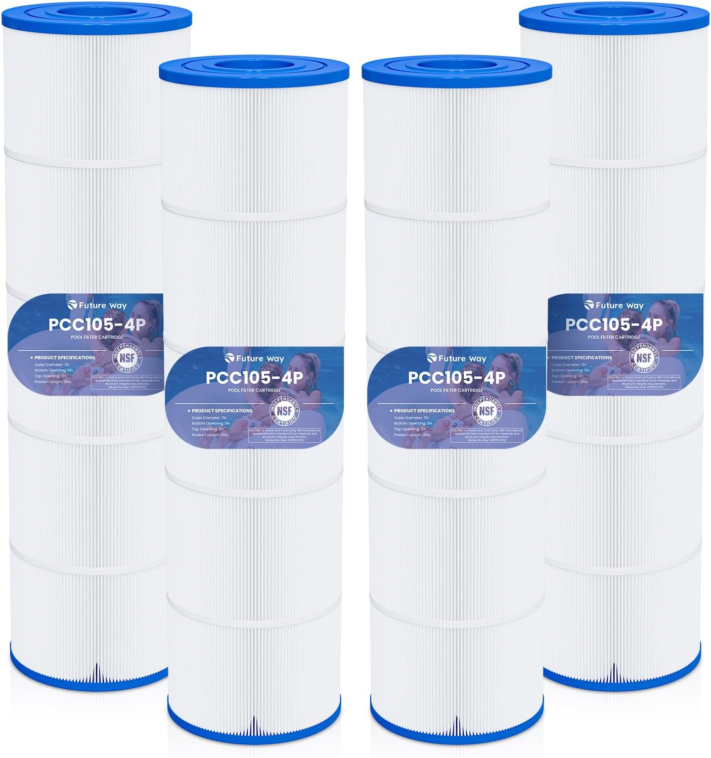 4-Pack CCP420 Pool Filter Cartridges Replacement for Pentair Clean & Clear Plus 420, Replace Pentair R173576, Pleatco PCC105-PAK4, 420 sq.ft