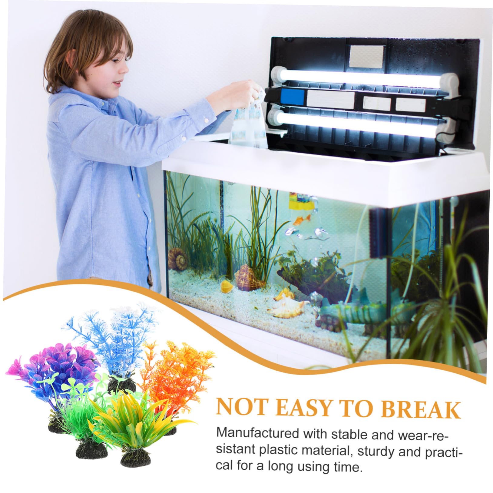 ULTECHNOVO 5 Ensembles Simulation d'herbe Aquatique Décorative pour Aquarium Décoration D'Intérieur Fausses Décorations De Jardin Étang Flottant Artificiel Artisanat 5 pièces * 5