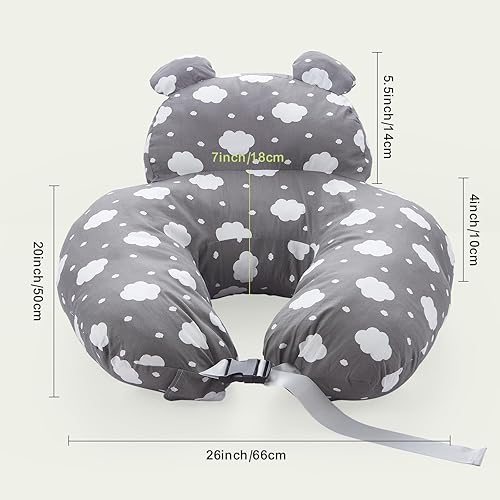 Miniatura 2 de Almohada ergonómica de lactancia para lactancia materna y biberón, almohada suave de apoyo para bebés recién nacidos, alivio de reflujo, funda