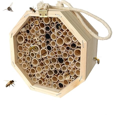 Sustainably Crafted Hexagon Bee Hives, Fostering Garden Biodiversity
