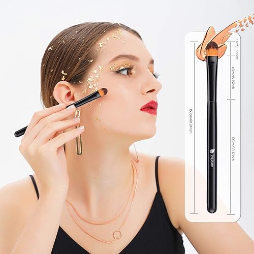 Miniatura 4 de DUcare Brocha de base Kabuki de parte superior plana + pinceles Kabuki angulares + pinceles correctores