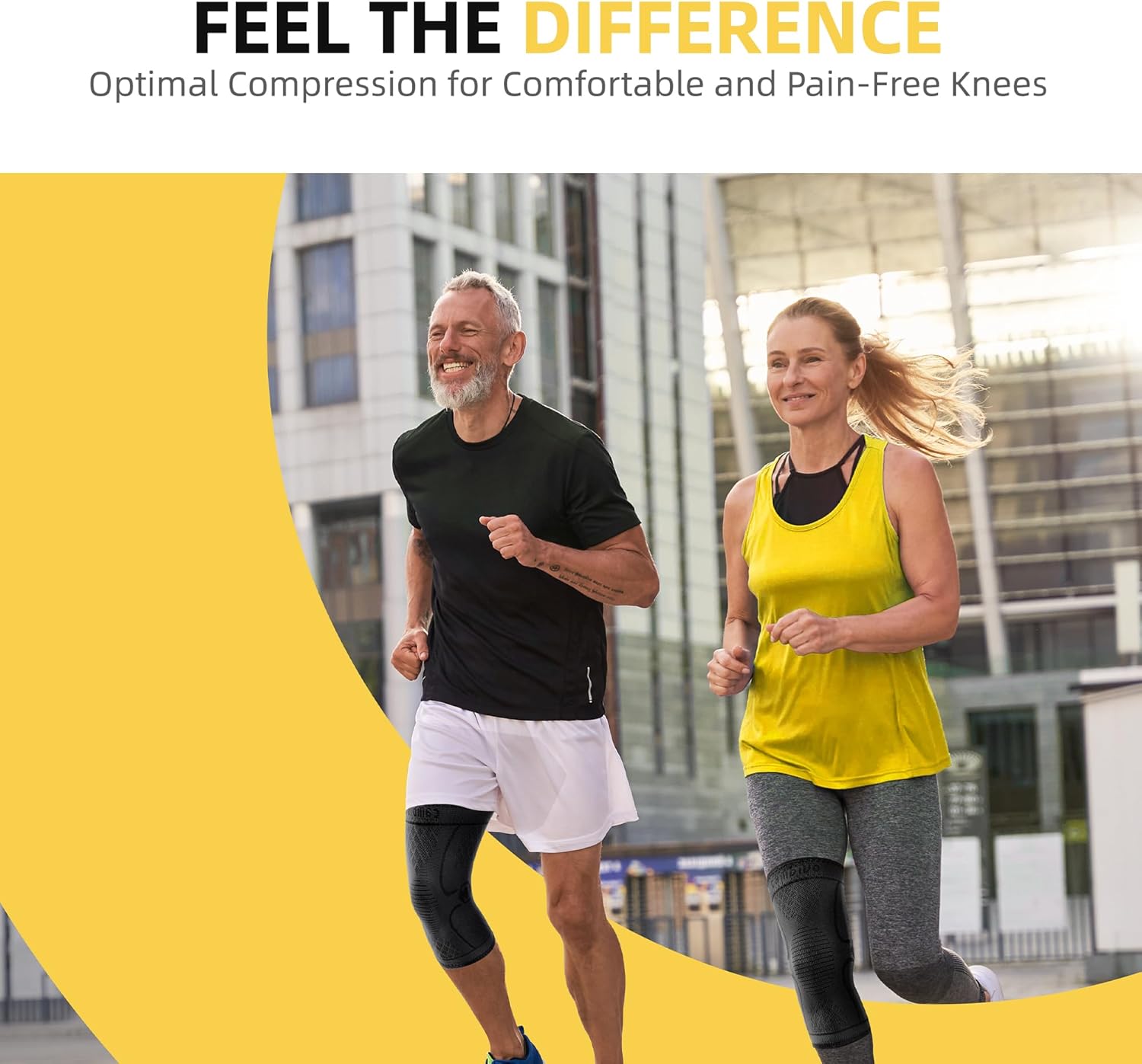 CAMBIVO 4 Pack Knee Brace, Knee Compression Sleeve for Men and Women, Knee Support for Running, Workout, Gym, Hiking, Sports (Black,Large)