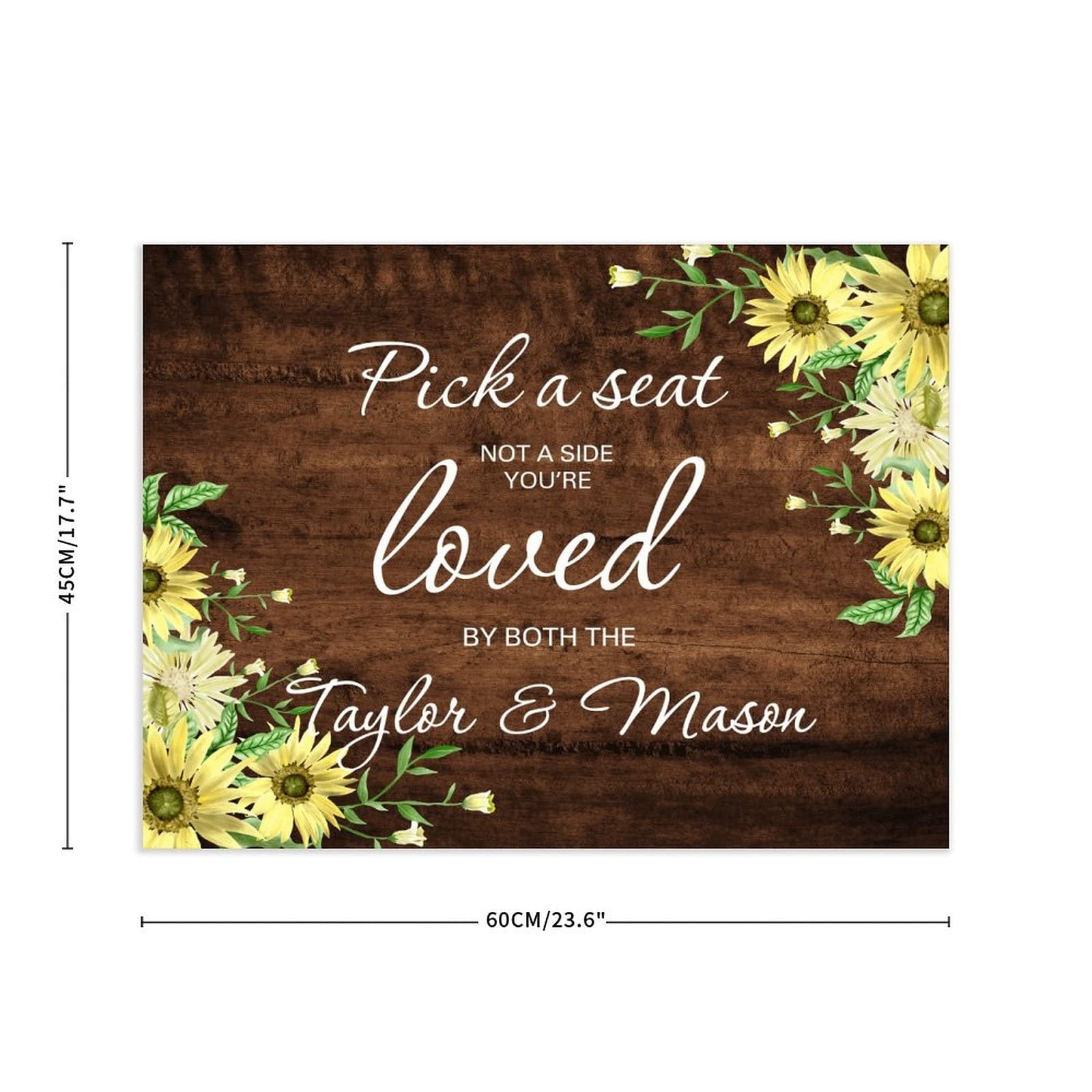 Rustikales Hochzeits-Willkommensschild Pick A Seat Not A Side Holz Hochzeitsschild Positiv Probe Abendessen Hochzeit Beschilderung Dekor Holzschild Hochzeit Empfang Poster für Zeremonie Verlobung