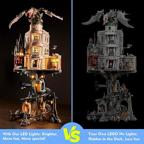 Miniatura 2 de Kit de luces LED para Lego Gringotts Wizarding Bank Edición Coleccionista 76417, versión musical, juego de iluminación creativa, accesorios