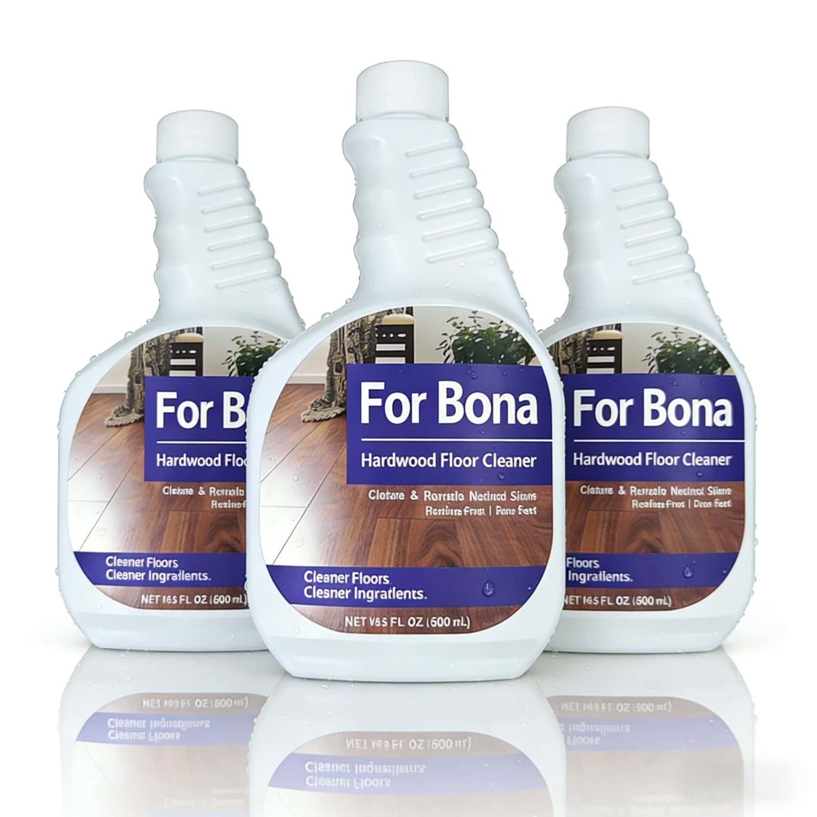 Compatible con Bona Spray Limpiador for Pisos de Madera Dura, 3 Botella, 500ml Sin Residuo, Adecuado for Solución de Limpieza de Pisos de Madera, Fragancia Fresca