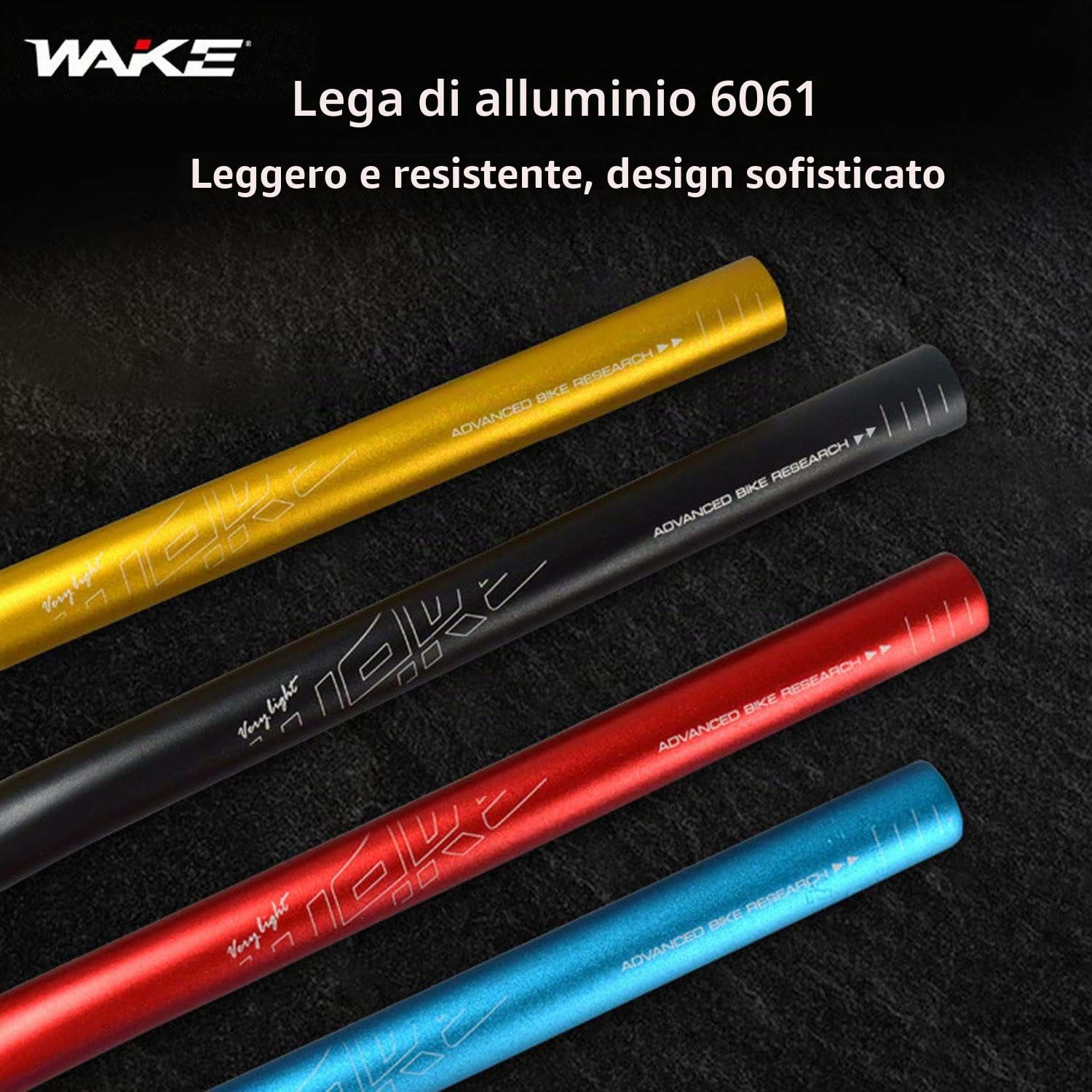 Wake Manubrio MTB Alluminio 31.8 Manubri Bici da Corsa 22mm Mountain Bike Riser Handlebar Bicicletta 720mm