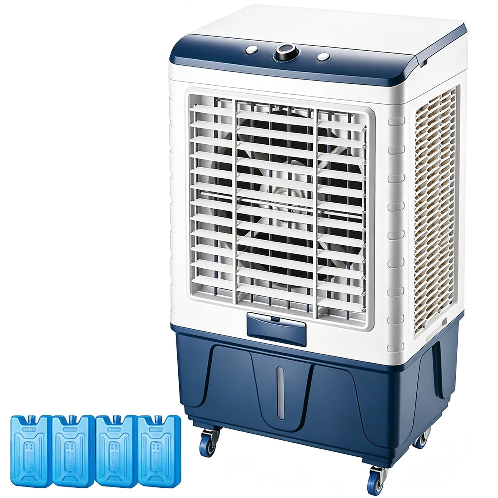 Klimatyzator Przenośny, Zbiornik Wody 40L, 3 Stronne Panele Chłodzące | Przenośny Klimatyzator Parowy, Moc 240W, Automatyczny Nawiew 90°, Widoczny Poziom Wody do Garażu Magazynu