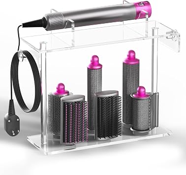 Airwrap Holder for Dyson - HQ Acrylic Hair Tool Storage Stand - Countertop Desktop Organizer for Dyson Styler and Accessories - Space-Saving Bathroom Beauty Holder