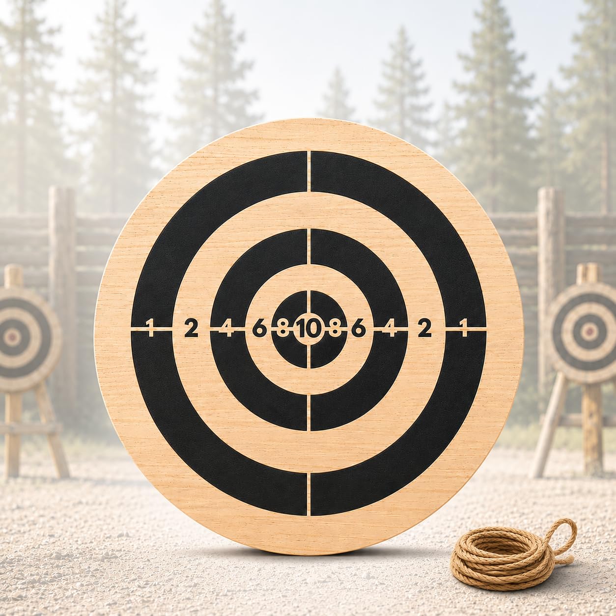 Holzzielscheibe für Wurfmesser & Wurfäxte – Ø 40 cm, 3 cm stark | 1,6 kg Trainingsscheibe aus Naturholz | Für Garten, Outdoor-Training & Wurfmesser-Sport | Kompakt & Transportfreundlich