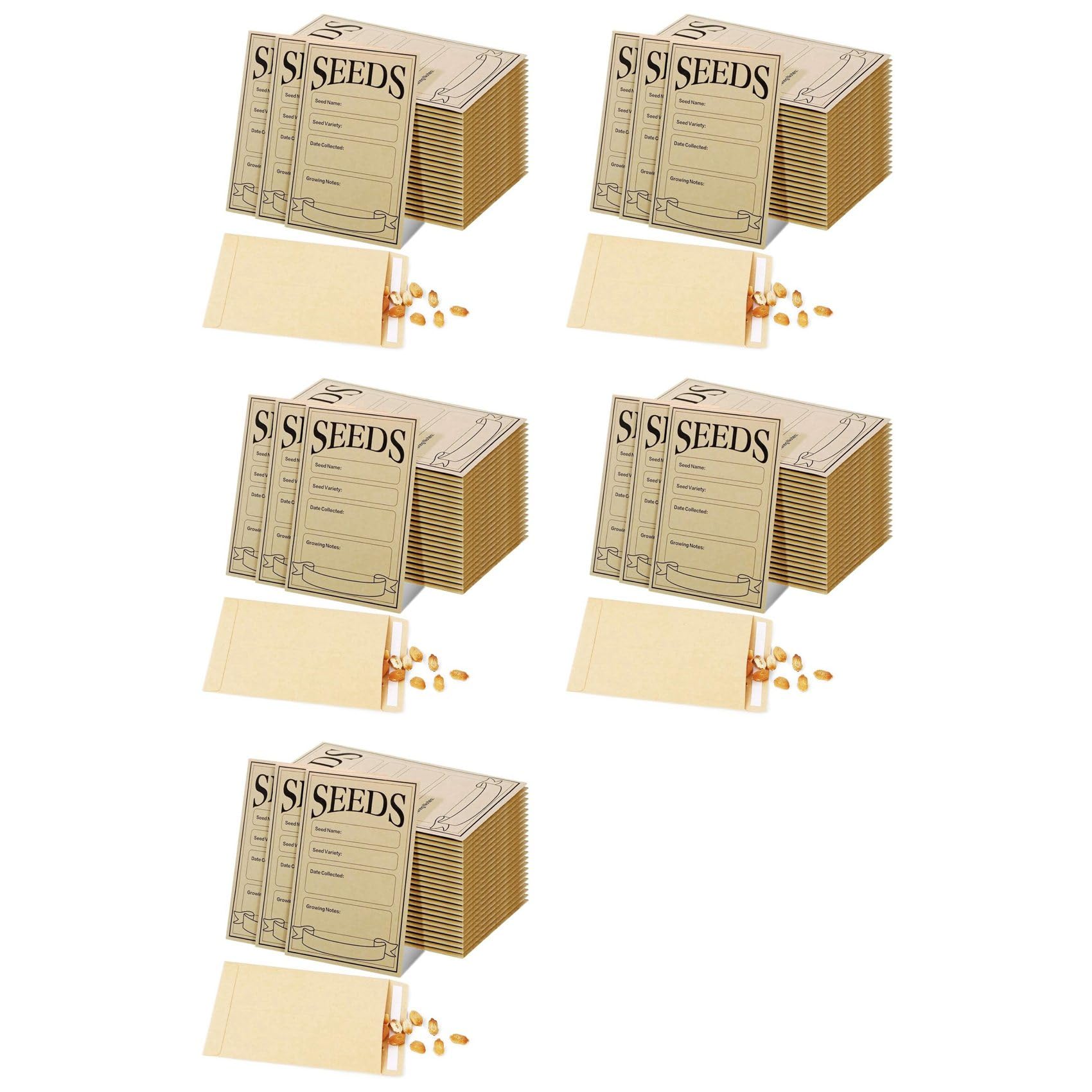 Hndhbfgrt 500PCS Seed Packets Envelopes: Self Sealing Small Seed Envelopes for Seed Storage Resealable Seed Saving Envelopes