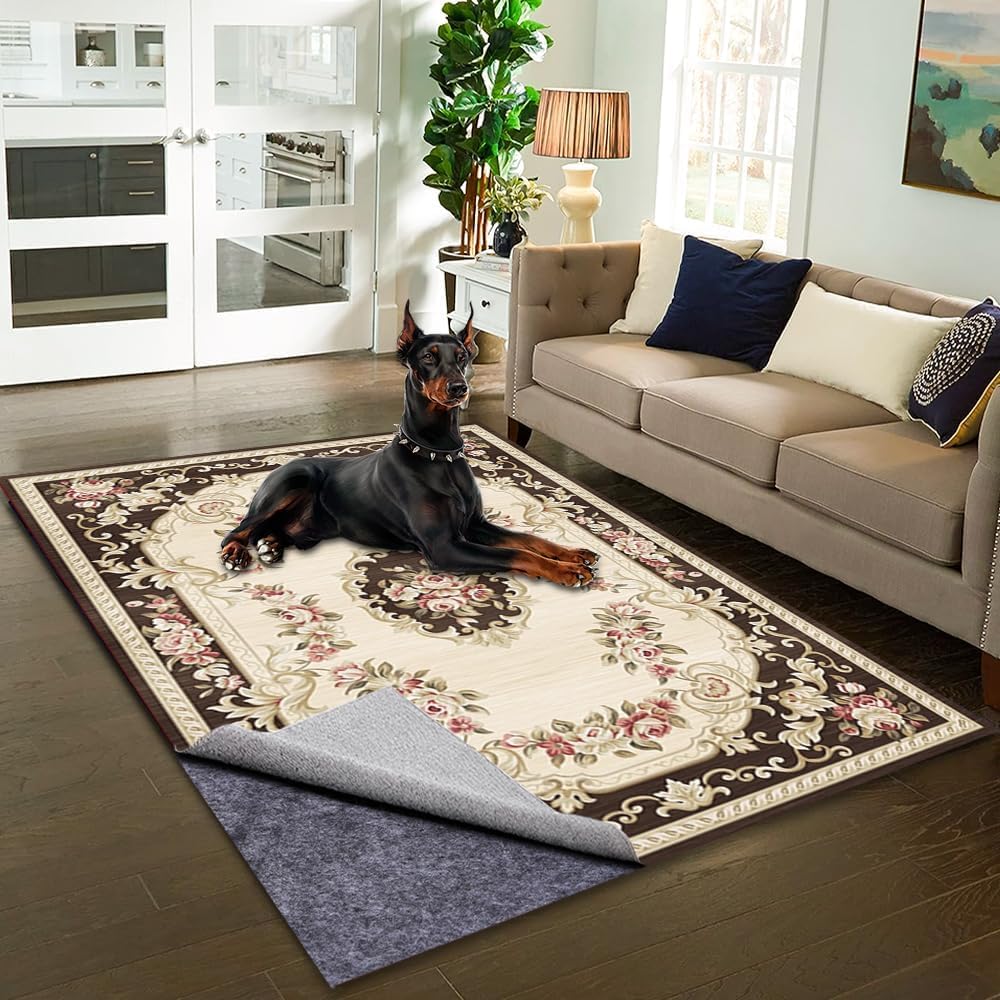 waterproof non-slip rug pad 4x6 for large area rugs durable felt floor protection pad for all floors, suitable for cutting. rug pads keep rugs in place and provide cushioning