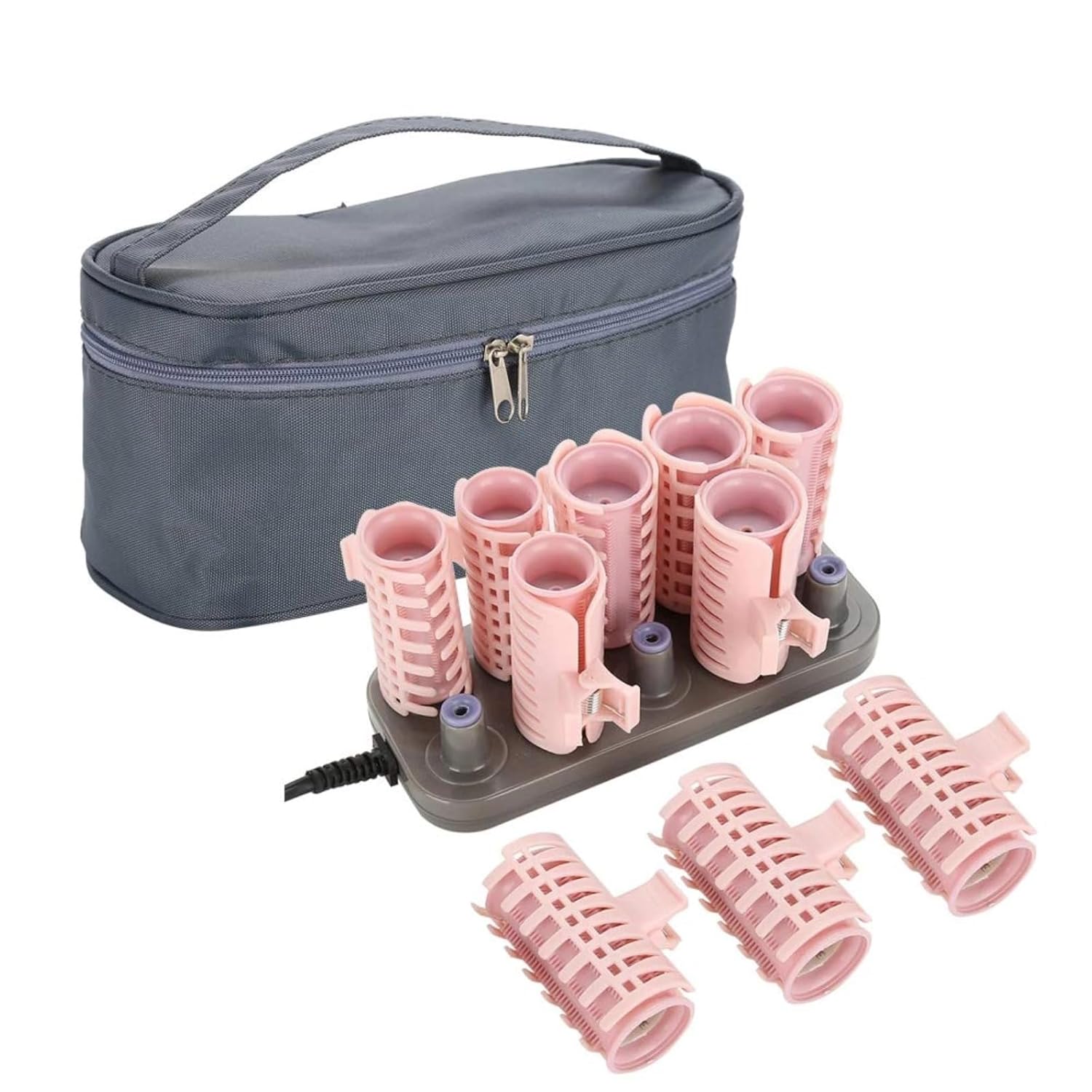 Heated Hair Rollers 10Pcs, Professional Electric Curlers, Instant Heat Compact Travel Styling Tool for Long and Short Hair, with 160 Degrees Thermostat, DIY Hairstyle Kit