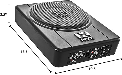 Miniatura 10 de NVX QBUS10P 500W de pico (200W RMS) Subwoofer universal amplificado y cargado de graves rápidos de 10" con puerto para debajo del asiento y pomo