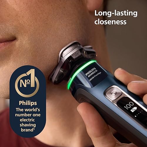 Miniatura 2 de Philips Norelco Shaver i9000 Prestige, afeitadora eléctrica en seco y húmedo, Mystic Aqua, tecnología SenseIQ, sistema de triple elevación y corte,