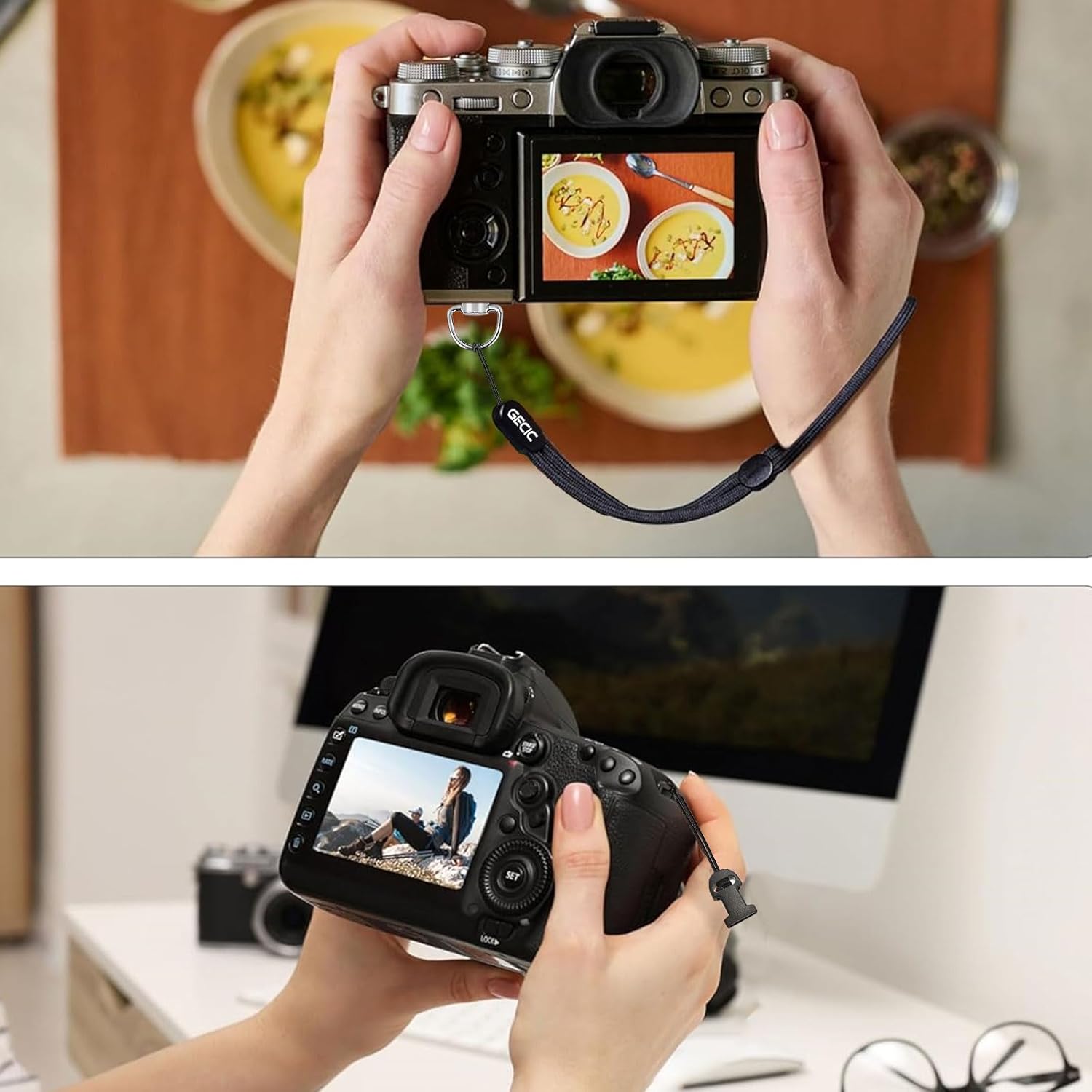 Camera Strap Quick Release Clips Buckle for Neck Shoulder Sling & Quick Release Camera Wrist Strap for DSLR Mirrorless Camera,Insta360 Selfie Sticks,Camera Hand Strap with Loop Connector Adapter - Image 5