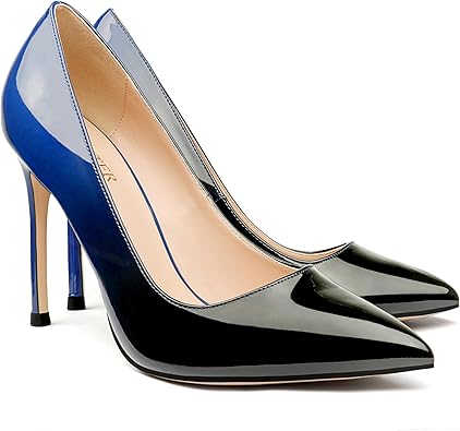 COLETER Women's 4 Inch Pumps Pointy Toe Wedding Dress Shoes Slip on Stiletto Pumps