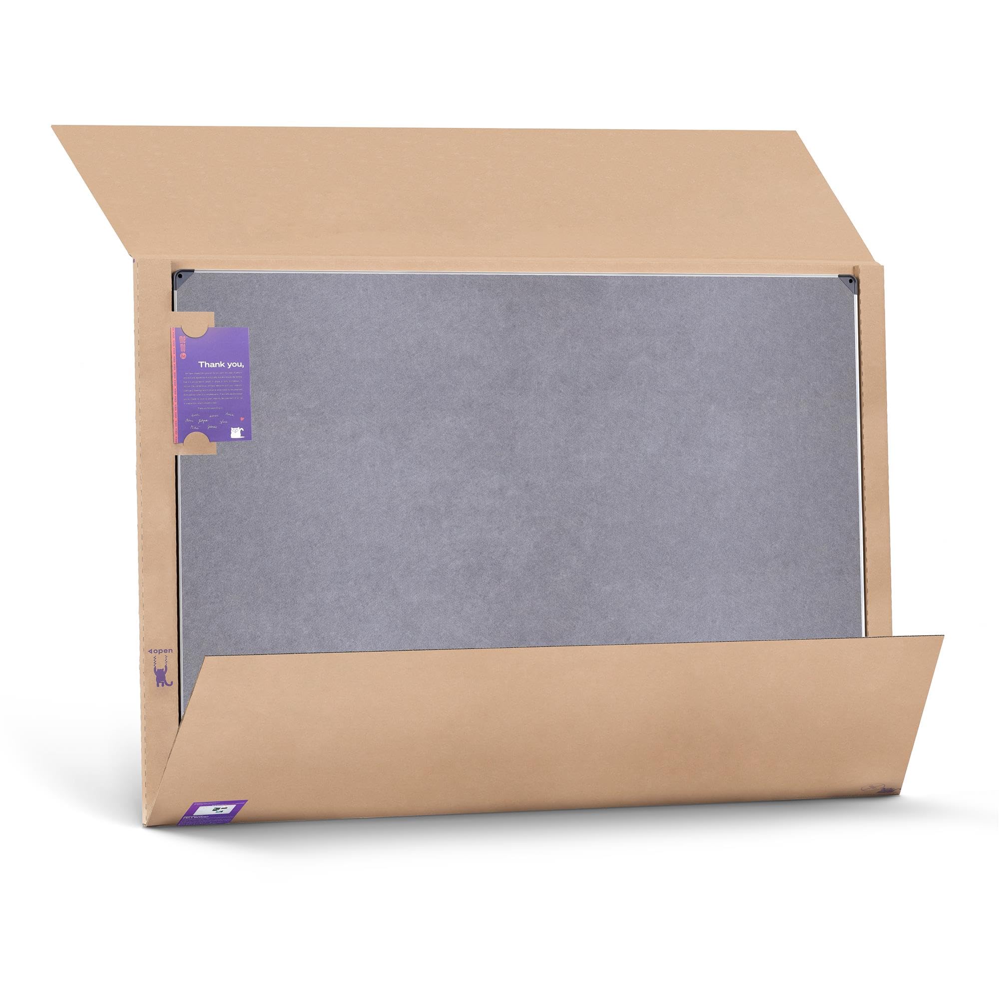 Memobe IDEA Edge Lavagna in feltro grigio – Lavagna da appendere – Lavagna per appartamento, cucina, ufficio, scuola – Planner da parete in alluminio nero – Lavagna organizzatore da parete – 120 x 90