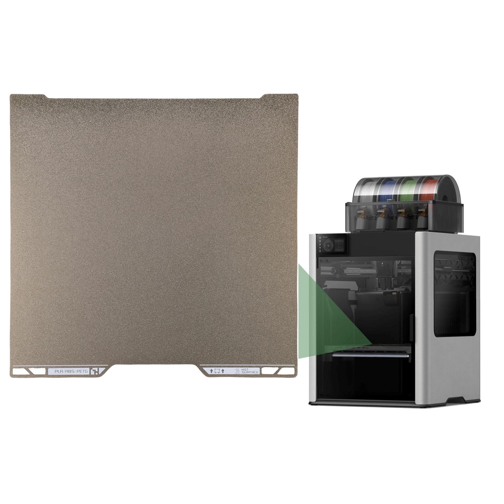 Zerodis 3D-Drucker-Bauplatte, Doppelseitig Strukturierte PEI-Platte, 1,0 Mm Dicke Federplatte für H2D, Außergewöhnliche Haftung und Stabilität für Zuverlässiges Drucken