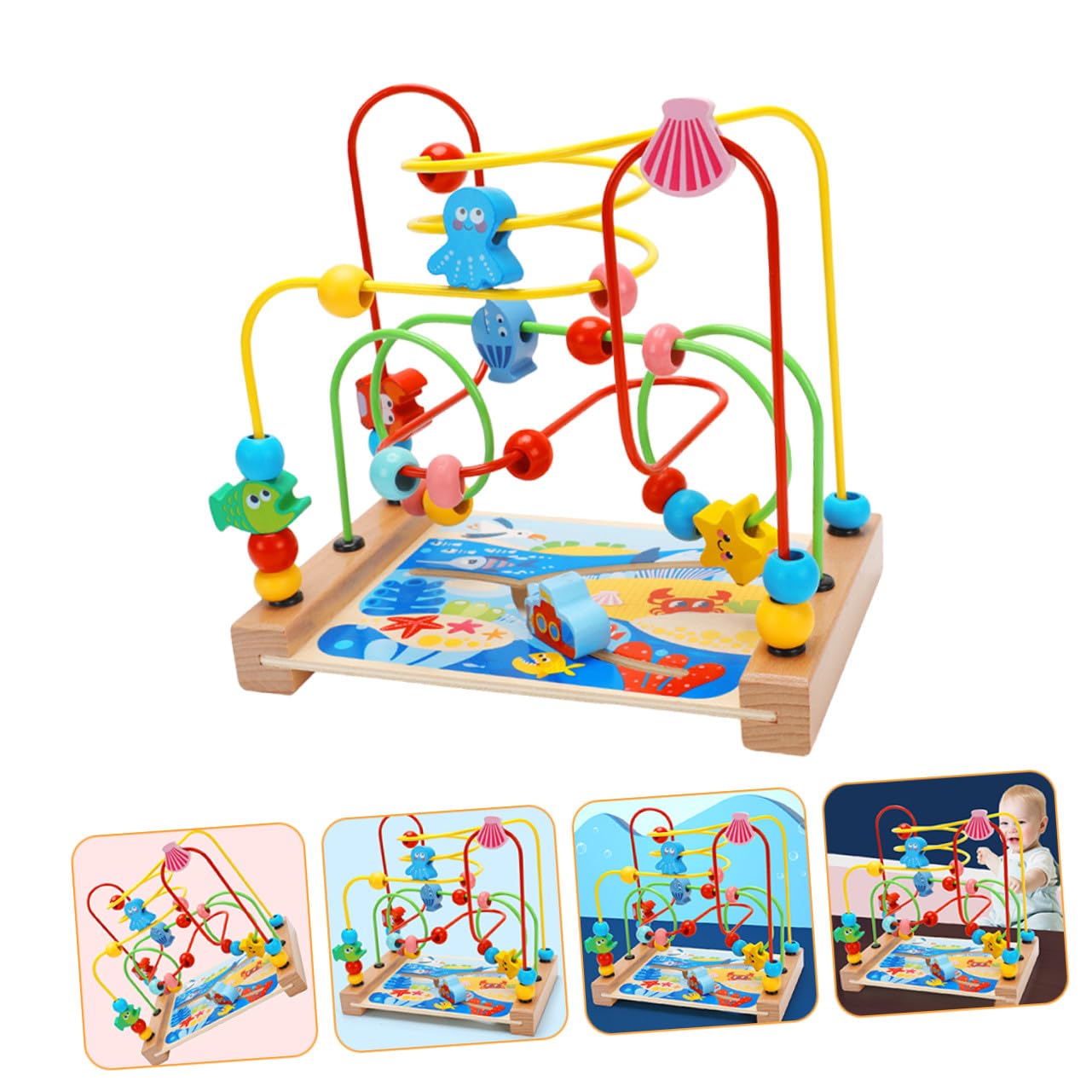 Labirinto di Perline per Bambini, Giocattolo Educativo in Legno senza Bave | Festa Scuola Decor, Rullo Labirinto di Perline, Gioco Sensoriale per Bambini e Ragazzi
