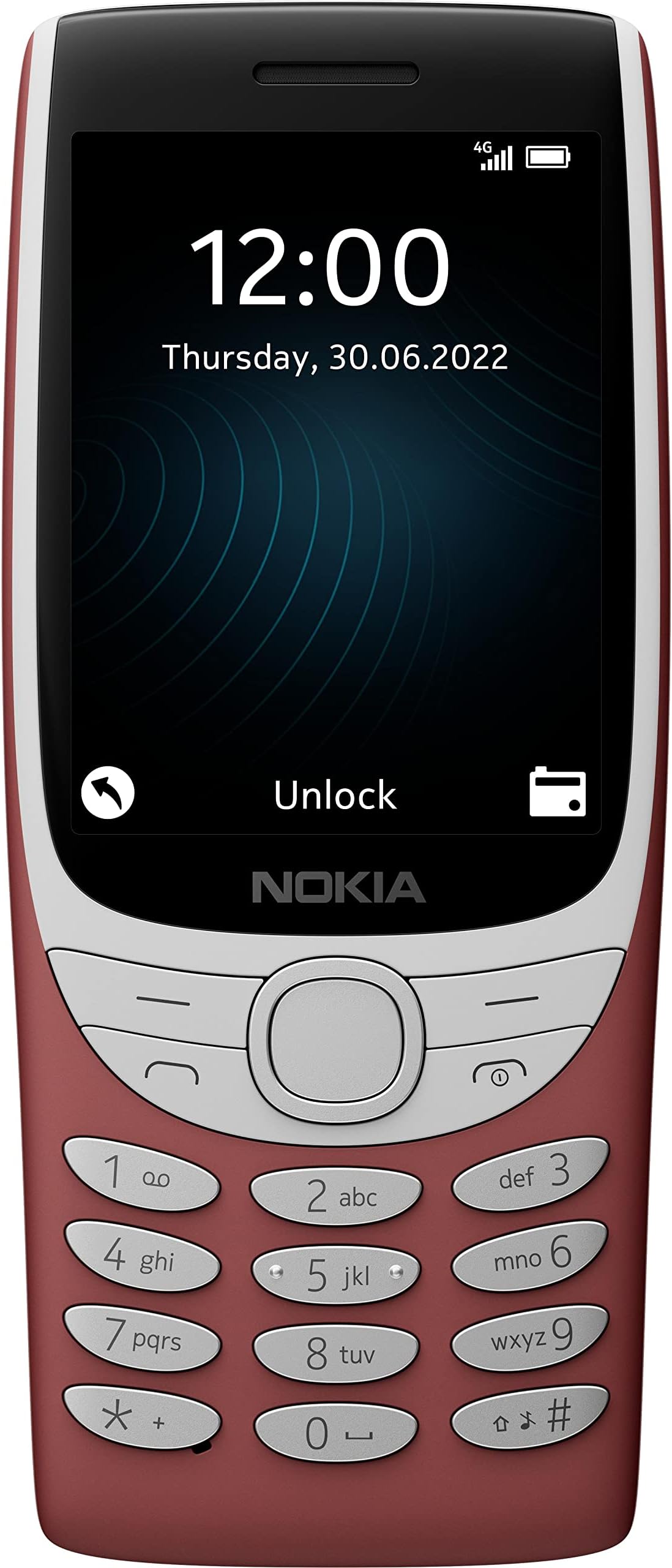 Nokia 8210 Feature Phone with 4G connectivity, large display, built-in MP3 player, wireless FM radio and classic Snake game (Dual SIM) – Red