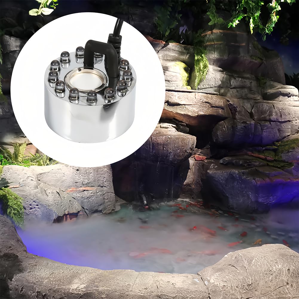 Joyzan Nebelmaschine, Ultraschall Verneblerchernebel-Hersteller Wasserzerstäuber Nebelerzeuger Zerstäuber Luftbefeuchter für Aquarium Wasser Brunnen Teich Gartenbau Landschaftliche[EU Plug Adapter]
