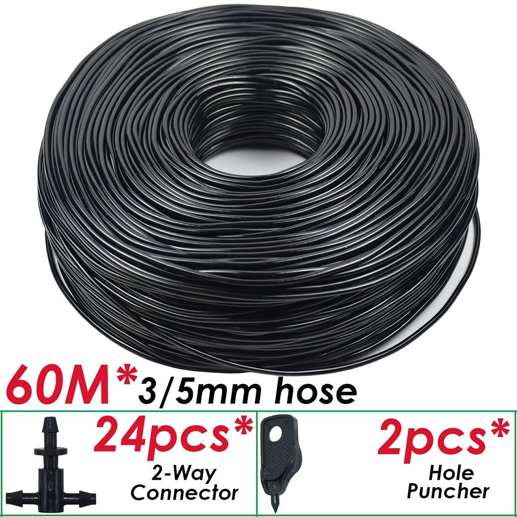 Tubo per irrigazione a goccia, Tubo for irrigazione a nastro piatto da giardino 5-140M 2 pezzi(60M)