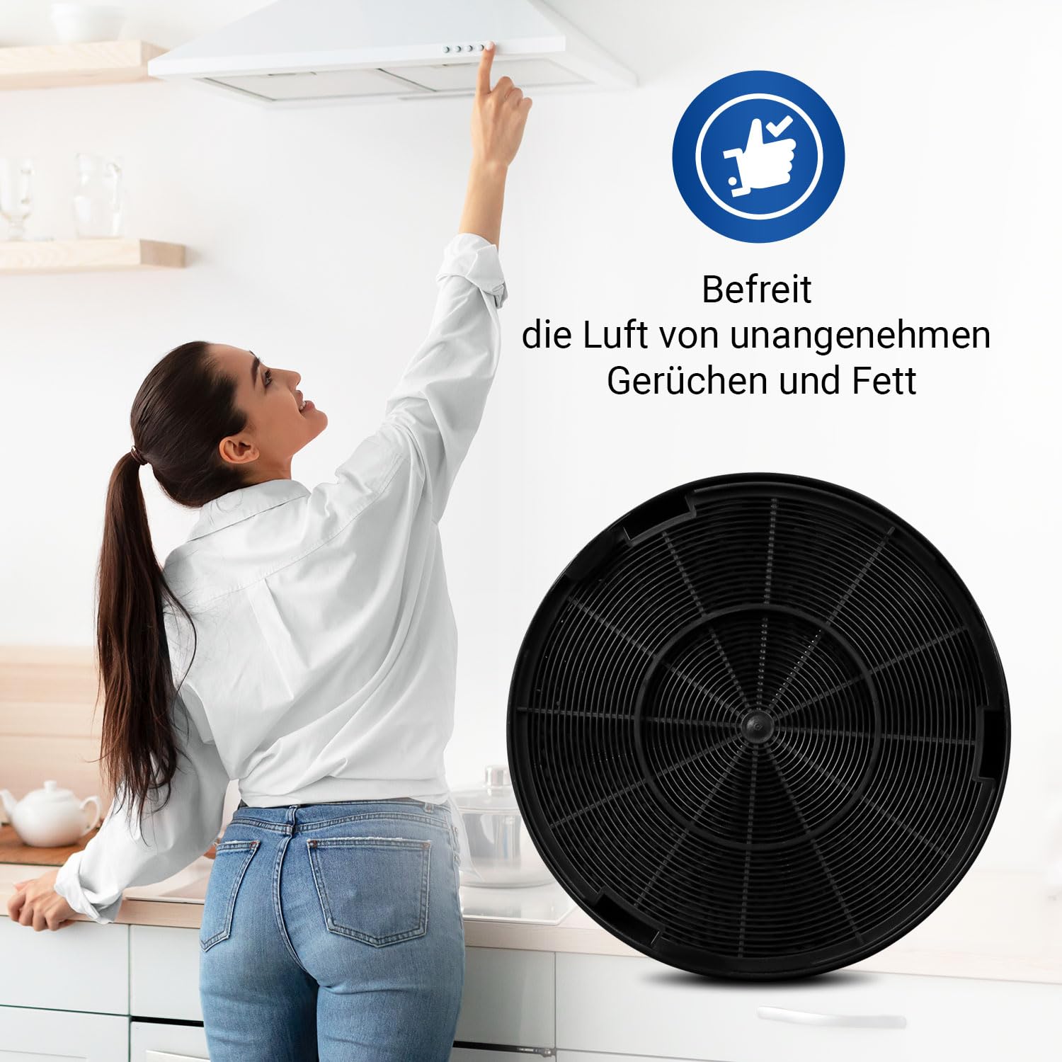 AllSpares Aktivkohefilter geeignet für AEG MCFB78ST, DVK5961HB, DVK5661HB, DVE5961HB, DVE5661HB, ZFV729, ZFV726 | Ersatz für 902986639, 9029866390 | 163x33 mm