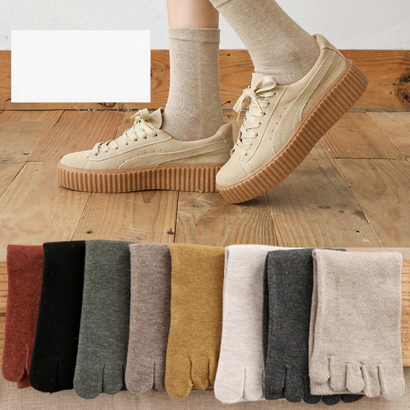 MOGSA Calcetines para mujer, 3 piezas, con cinco dedos, informales, cómodos, cálidos, separados, para mujer
