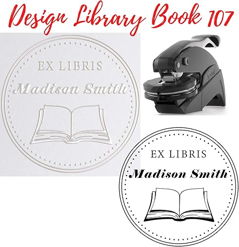 Miniatura 9 de Sello personalizado en relieve de libros de biblioteca  Regalo del día de la madre  Grabador de libros de graduación de la biblioteca de relieve,