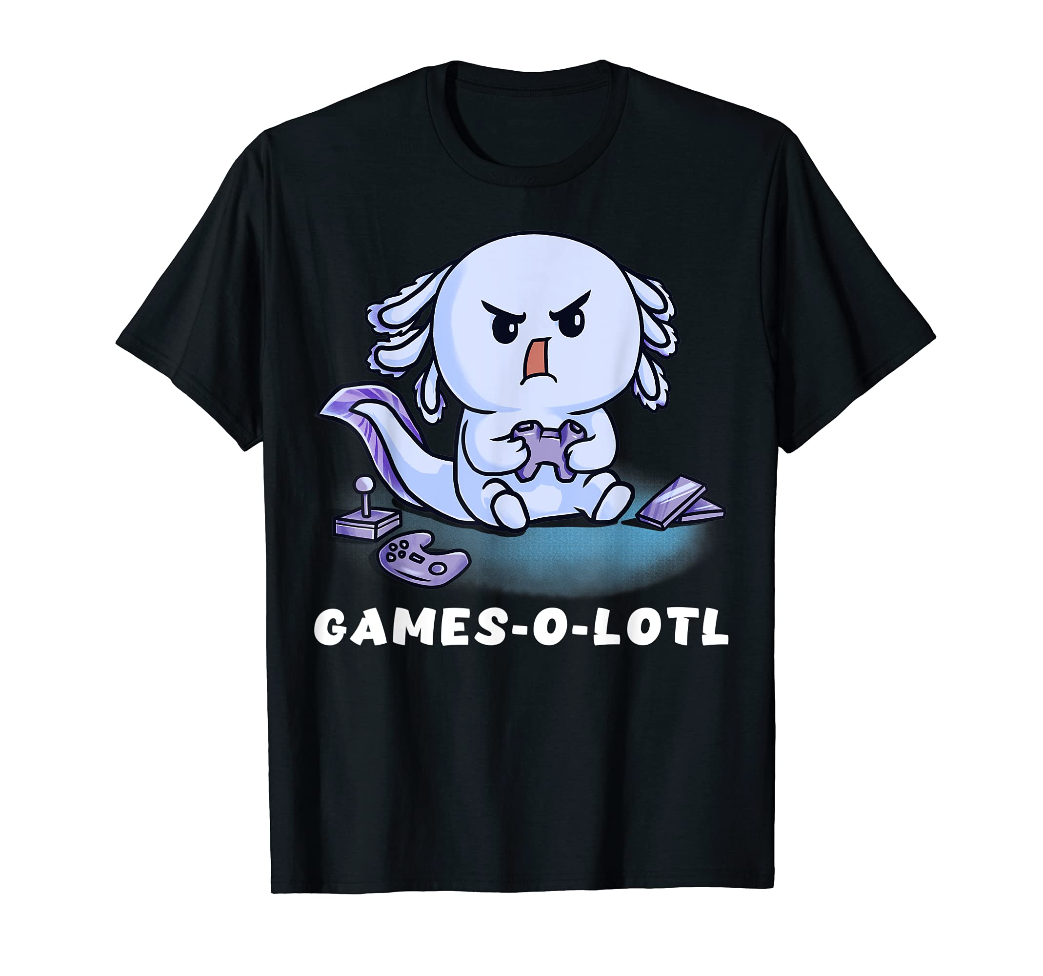 BCC Funny Axolotl Shirts & Amphibian GiftsGames-O-Lotl Funny Gaming Lizard Fish Axolotl Video Gamer T-Shirt